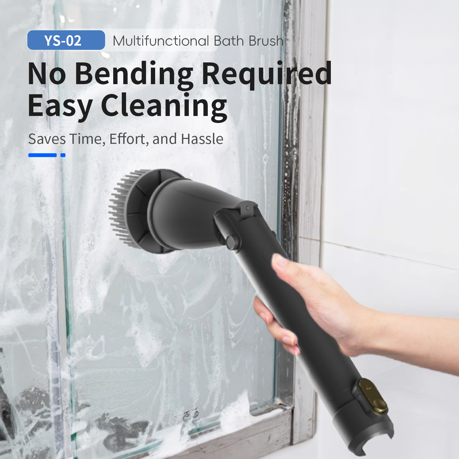 Electric Spin Scrubber, Cordless Cleaning Brush with 8 Replaceable Brush Heads, Tub and Floor Tile Power Scrubber Dual Speed with Adjustable & Detachable Handle for Bathroom Tub