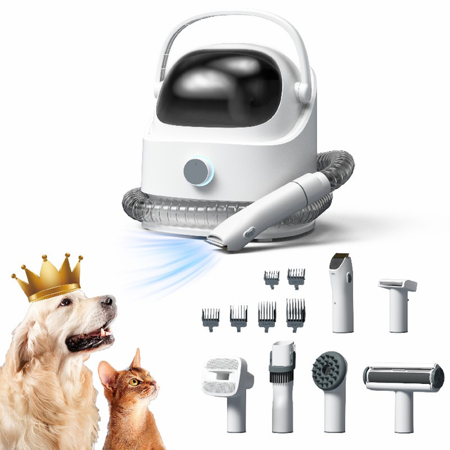 Pet Products Low Noise Dog Grooming Kit, Dog Grooming Clipper & Vacuum, Pet Grooming Kit with 6 Proven Grooming Tool, Dog Vacuum Brush for Shedding Grooming