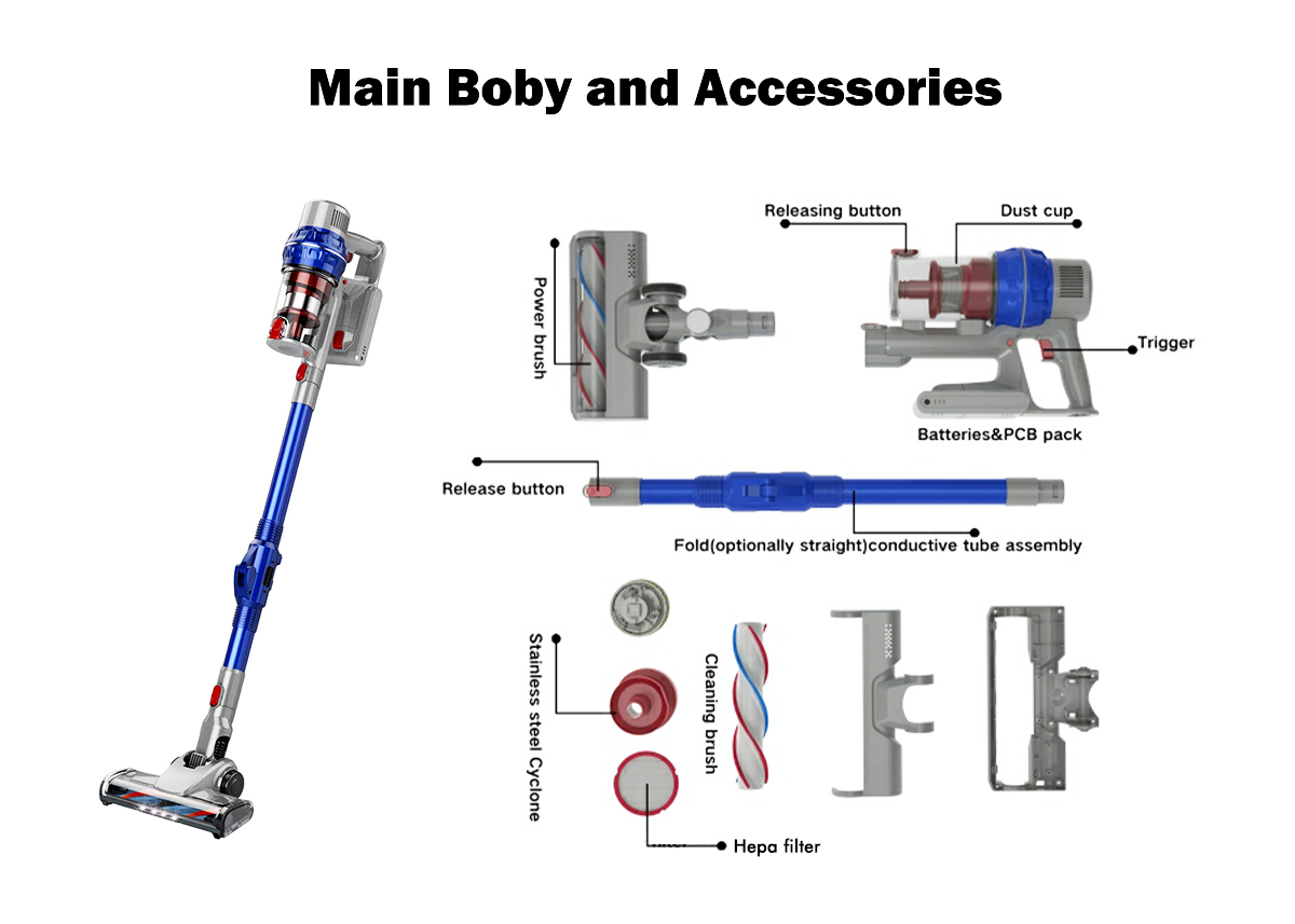 New design suzhou home cordless wireless stick vacuum cleaner